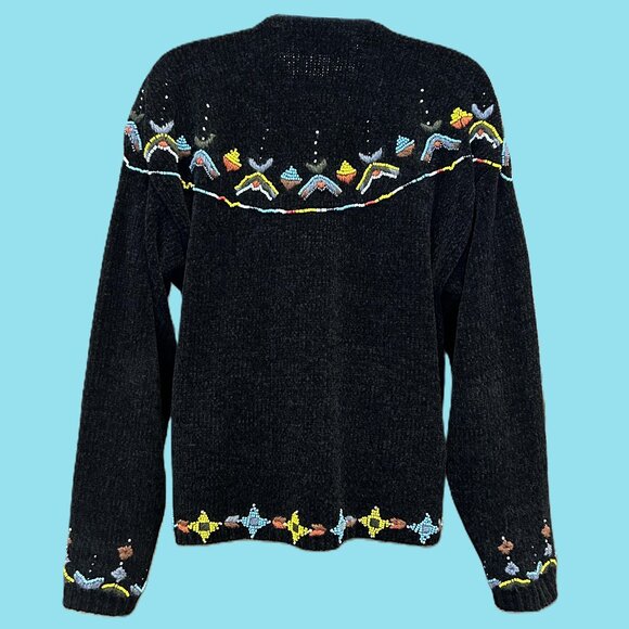 Jayson Younger Wool Blend Hand Beaded and Embroidered Cropped Cardigan - Picture 14 of 15